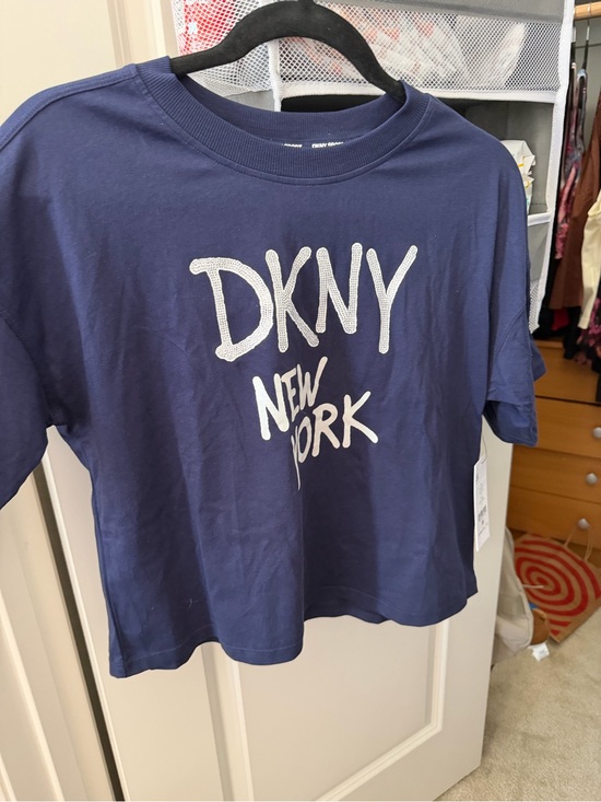 Dkny Tops - DKNY Navy Short Sleeve Tee with White Logo